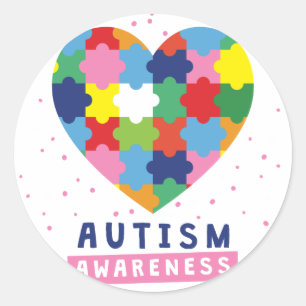 roze autisme ronde sticker