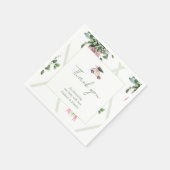 Roze Auto & Boom Waterverf Kerst Servetten (Hoek)