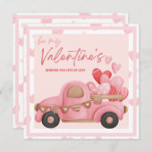 Roze auto hartslag 14 februari. Valentijnsdag Kaar Feestdagenkaart (Voorkant / Achterkant)