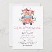 Roze Auto Heilige Koe We hebben een tweeling Baby  Kaart (Voorkant)