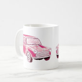  roze auto koffiemok (Voorkant links)