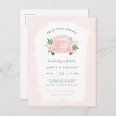 Roze Auto Meisje Drive Through Baby Shower Uitnodiging Briefkaart (Voorkant / Achterkant)
