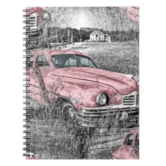 roze auto notitieboek (Voorkant)