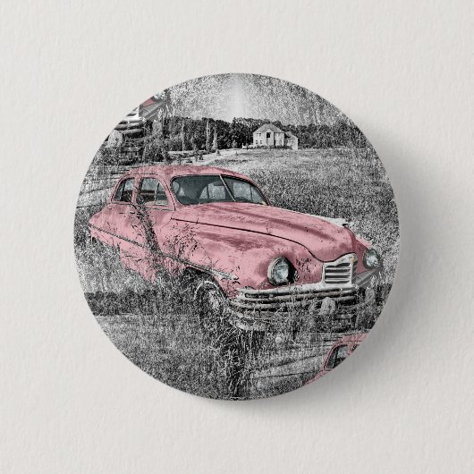 roze auto ronde button 5,7 cm (Voorkant)