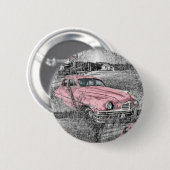 roze auto ronde button 5,7 cm (Voorkant /achterkant)