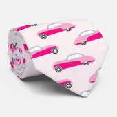roze auto ' s  mannen stropdas (Opgerold)