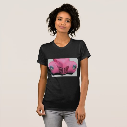 Roze auto t-shirt (Voorkant volledig)