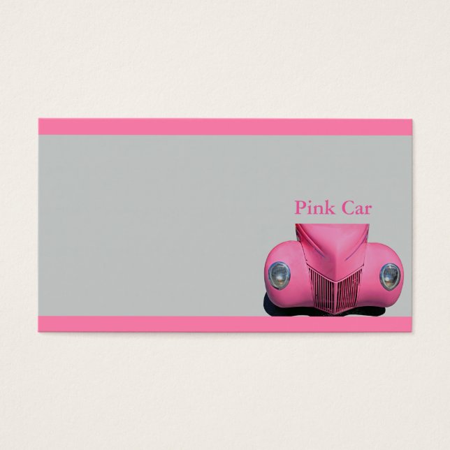 Roze Auto Visitekaartje (Voorkant)