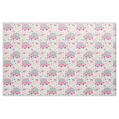 Roze auto's en bloemen stof (Yard (91,4 cm))