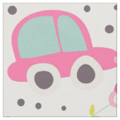 Roze auto's en bloemen stof (Close Up)
