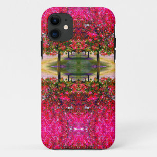 Roze Autumn landschap, roze bladeren Case-Mate iPhone Case