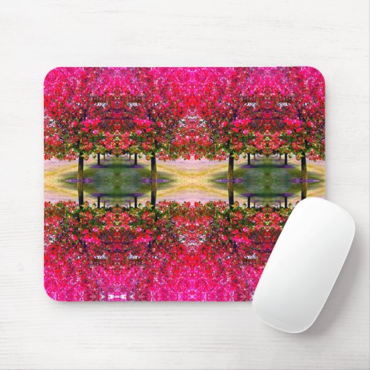 Roze Autumn landschap, roze bladeren Muismat (Met muis)