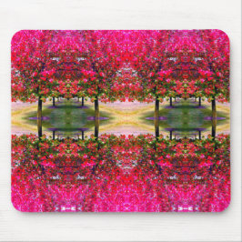 Roze Autumn landschap, roze bladeren Muismat