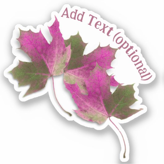 Roze Autumn Leaves Sticker (Voorkant)