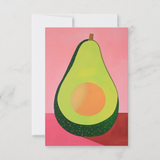 Roze avocado blanco bedankkaart (Voorkant)