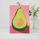 Roze avocado blanco bedankkaart (Staand voorkant)