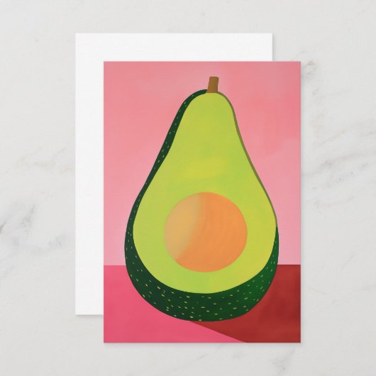 Roze avocado blanco bedankkaart (Voorkant / Achterkant)