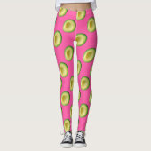 Roze avocado groen guacamole leggings (Voorkant)