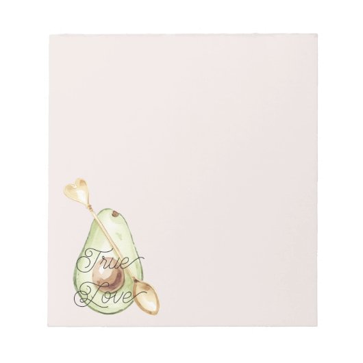 Roze Avocado Hart Lepel Notitieblok (Voorkant)