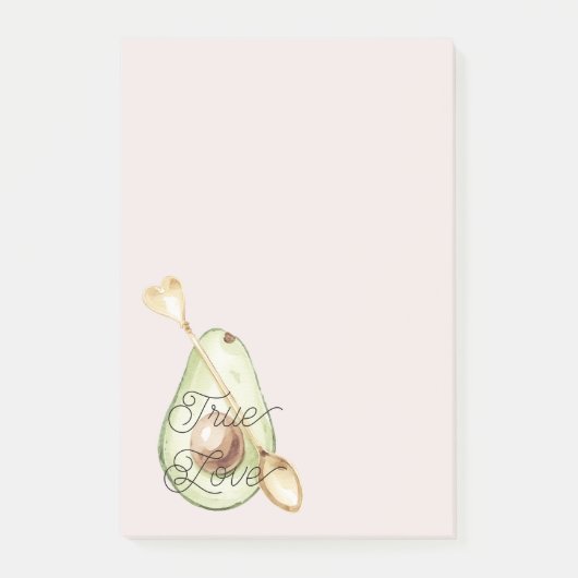 Roze Avocado Hart Lepel Post-it® Notes (Voorkant)