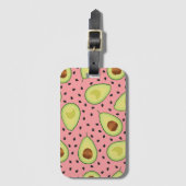 Roze Avocado Pattern Bagagelabel (Voorkant (verticaal))