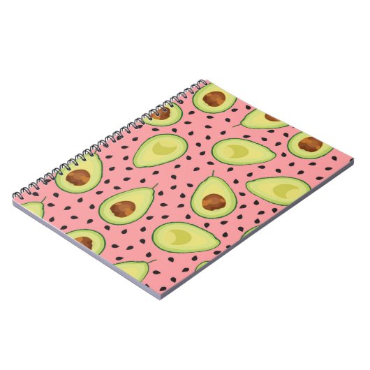 Roze Avocado Pattern Notitieboek (Linkerzijde)