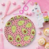Roze Avocado Pattern Papieren Bordje (Feest)
