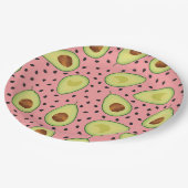 Roze Avocado Pattern Papieren Bordje (Gekanteld)