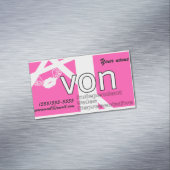 Roze Avon Personalized Visitekaartje Magneet (Voorbeeld)
