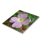 Roze avond primrose wild bloem tegeltje (Zijkant)