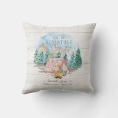 Roze avontuur Begin met bijtende geboorte baby Gir Kussen (Achterkant)