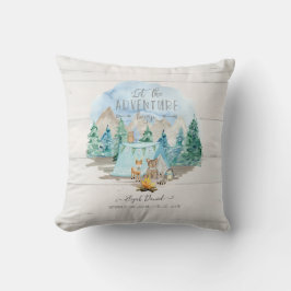 Roze avontuur Begin met bijtende geboorte baby Gir Kussen