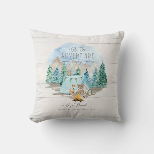 Roze avontuur Begin met bijtende geboorte baby Gir Kussen (Voorkant)