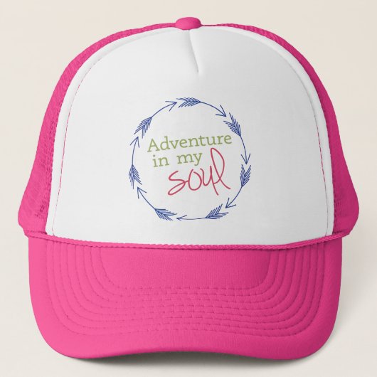 Roze avontuur in mijn sol trucker pet (Voorkant)