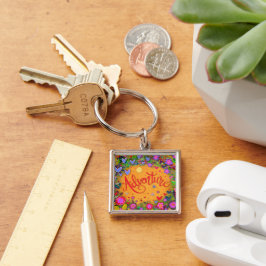 roze avontuur inspirerende bloemen sleutelhanger