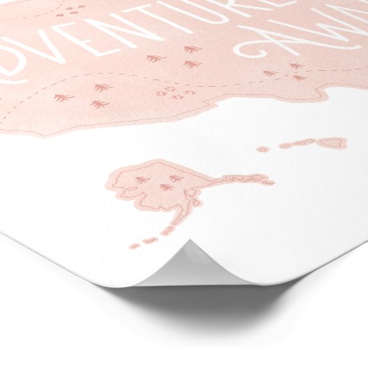 Roze avontuur wacht op Kinder decor van Amerikaans Poster (Hoek)