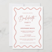 Roze avy Border Bachelorette Party Invitation Kaart (Voorkant)