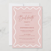 Roze avy Border Bachelorette Party Invitation Kaart (Voorkant)