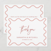 Roze avy Border Dank je creditcard Bedankkaart (Voorkant / Achterkant)