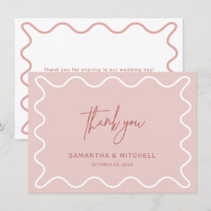 Roze avy Border Dank je creditcard Bedankkaart