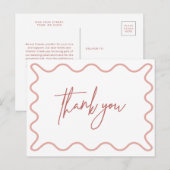 Roze avy Border Dank u briefkaart (Voorkant / Achterkant)