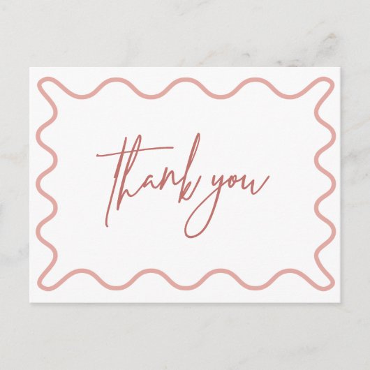 Roze avy Border Dank u briefkaart (Voorkant)