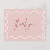 Roze avy Border Dank u briefkaart (Voorkant)