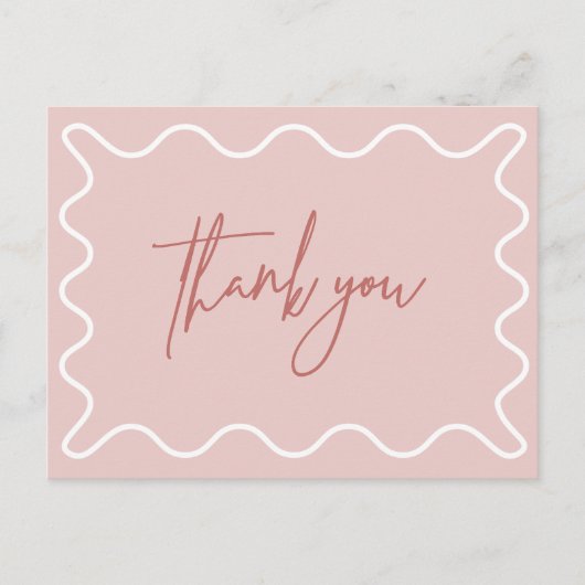 Roze avy Border Dank u briefkaart (Voorkant)