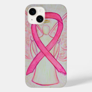 Roze Awareness Ribbon Angel Aangepaste iPhone Case
