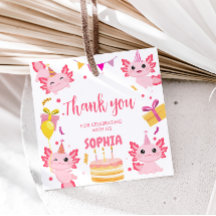 Roze Axolotl Alotl Verjaardagsfeest Plein