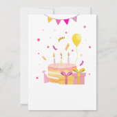 Roze Axolotl Alotl verjaardagsfeestje Kaart (Achterkant)