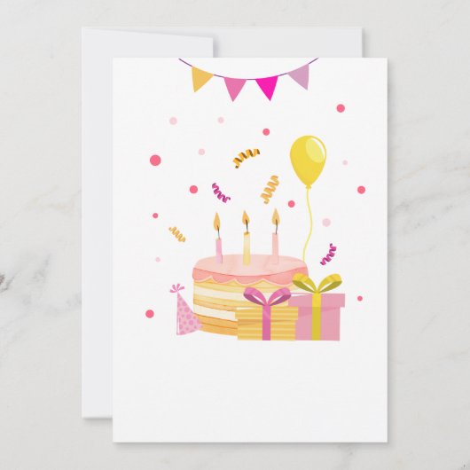 Roze Axolotl Alotl verjaardagsfeestje Kaart (Achterkant)