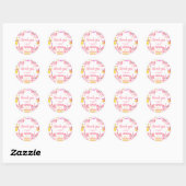 Roze Axolotl Alotl verjaardagsfeestje Ronde Sticker (Vel)