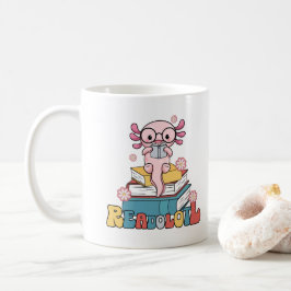 Roze Axolotl Boekenwurmen Boekenlezen Lovers Pun Koffiemok